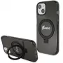 Guess GUHMP14SHRSGSK iPhone 14 / 15 / 13 6,1 inch Black Hardcase Ring Stand Script Glitter MagSafe