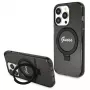 Guess GUHMP14XHRSGSK iPhone 14 Pro Max 6.7 Black Hardcase Ring Stand Script Glitter MagSafe