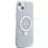 Guess GUHMP15MHRSGSD iPhone 15 Plus / 14 Plus 6,7 inch Transparente Hardcase Ring Stand Script Glitter MagSafe