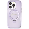Guess GUHMP13LHRSGSU iPhone 13 Pro / 13 6,1 inch Purple Hardcase Ring Stand Script Glitter MagSafe
