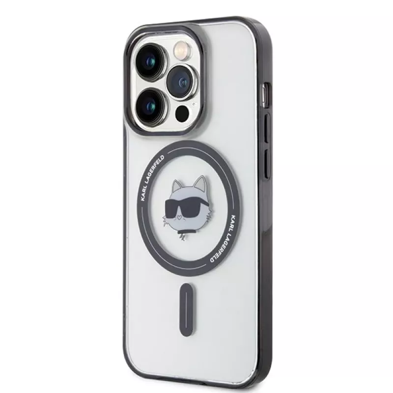 Karl Lagerfeld KLHMP15LHCHNOTK iPhone 15 Pro 6,1 inch Transparente Hartschale IML Choupette Head MagSafe