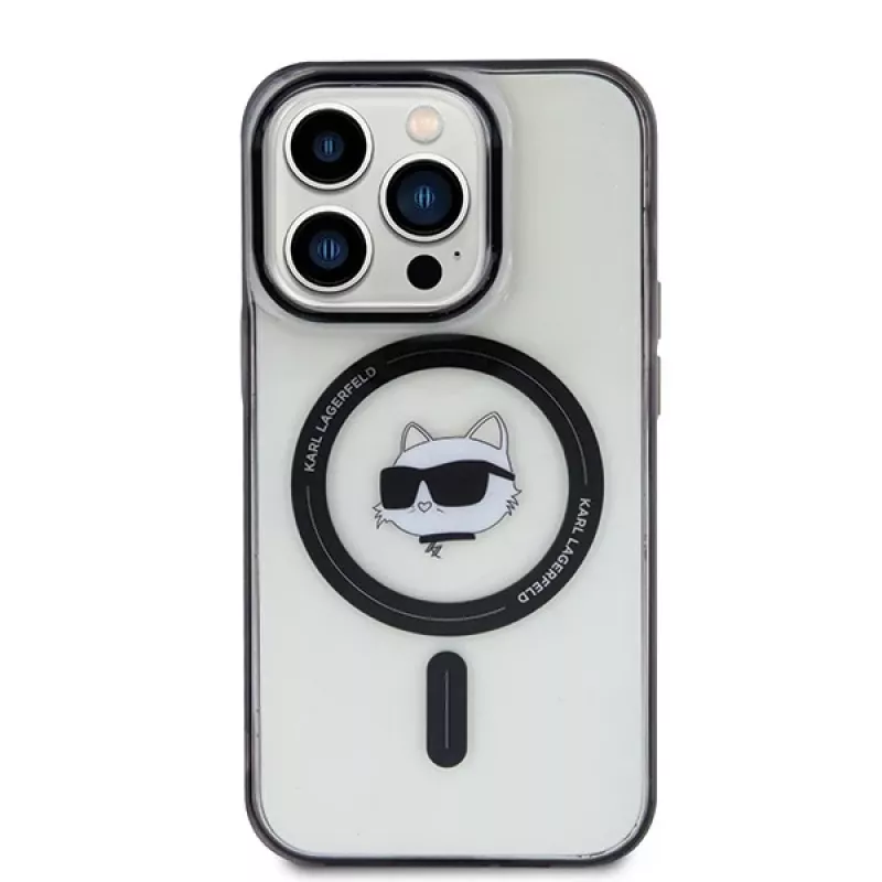 Karl Lagerfeld KLHMP15LHCHNOTK iPhone 15 Pro 6,1 inch Transparente Hartschale IML Choupette Head MagSafe