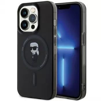 Karl Lagerfeld MagSafe IML Ikonik Case für iPhone 15 Pro Schwarz