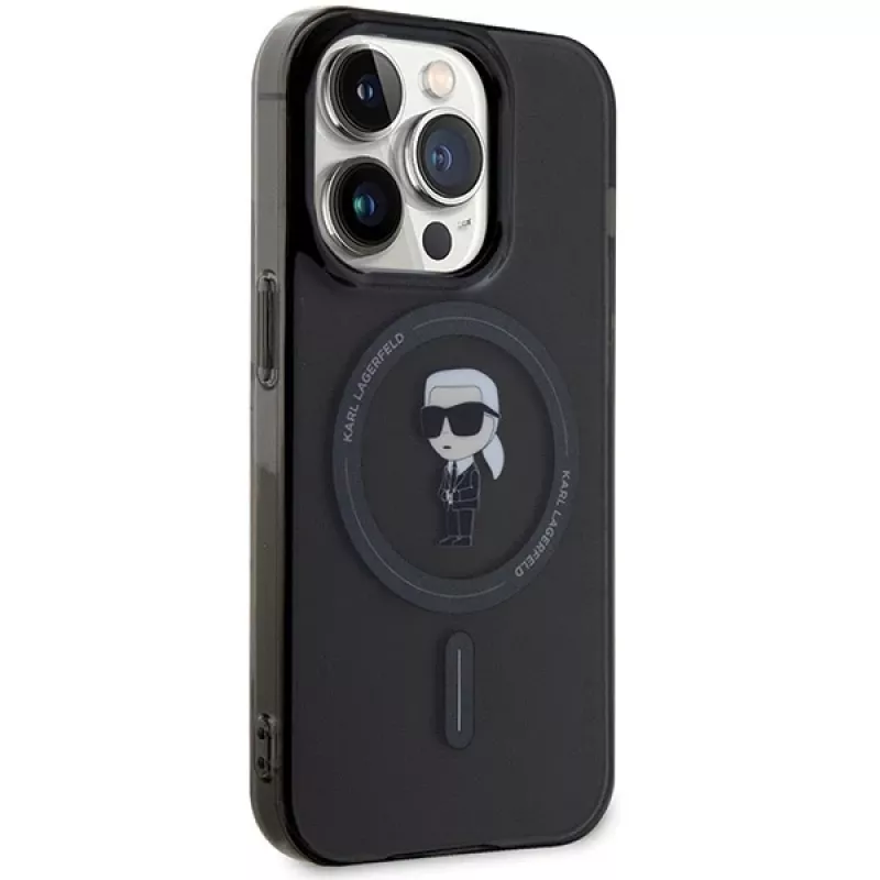 Karl Lagerfeld MagSafe IML Ikonik Case für iPhone 15 Pro Schwarz