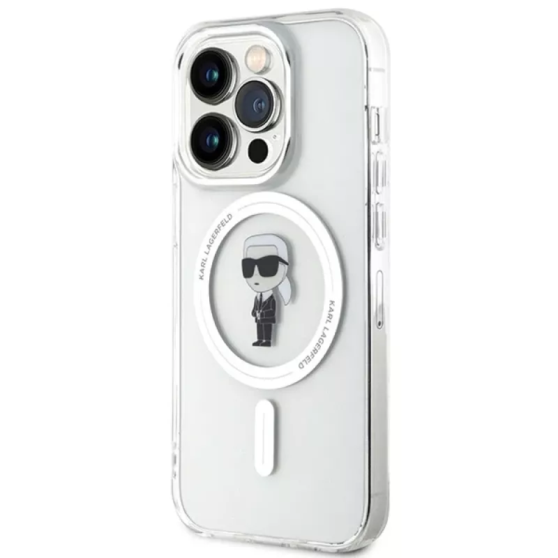 Karl Lagerfeld MagSafe IML Ikonik Case für iPhone 15 Pro Transparent