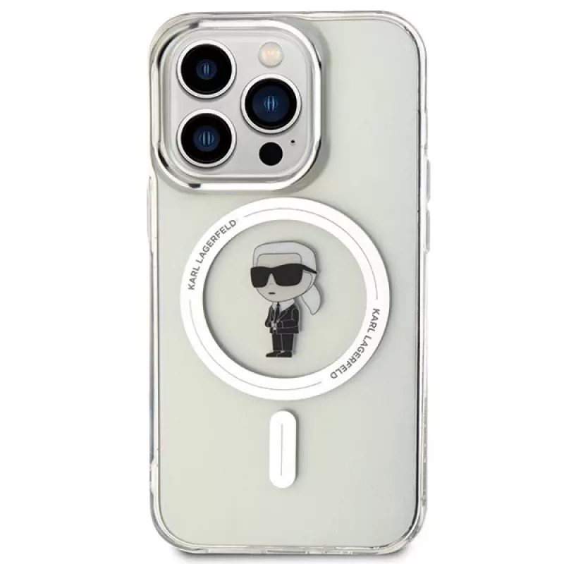 Karl Lagerfeld MagSafe IML Ikonik Case für iPhone 15 Pro Transparent