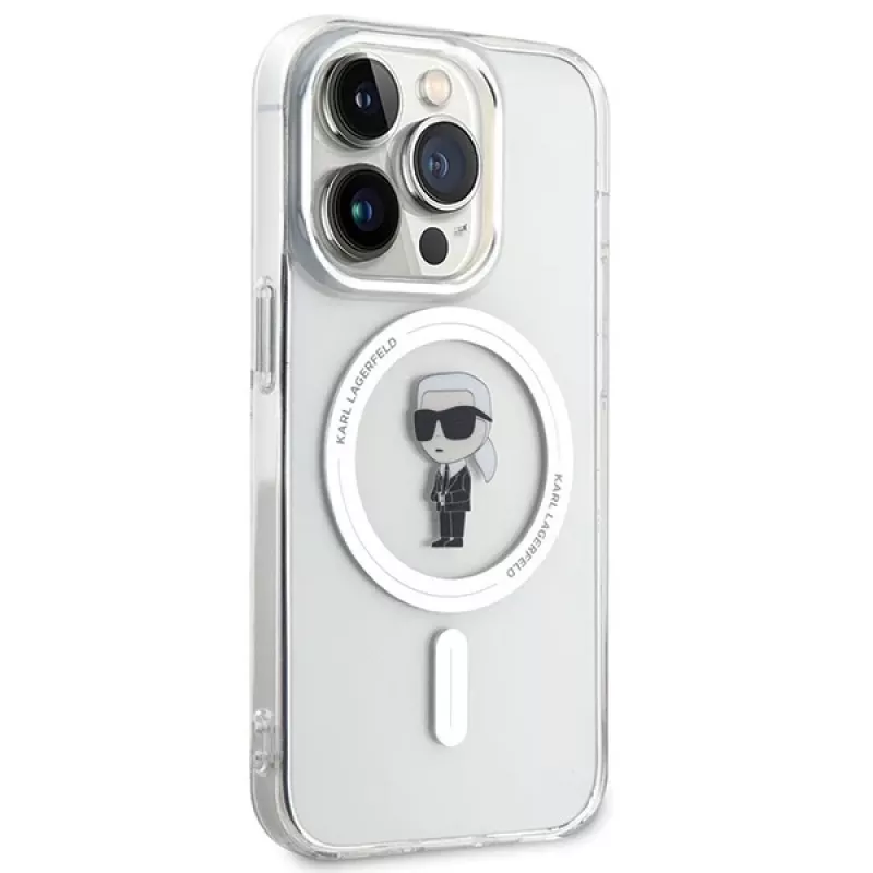 Karl Lagerfeld MagSafe IML Ikonik Case für iPhone 15 Pro Transparent