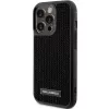 Karl Lagerfeld KLHCP15LHDSPLK Hard Case für iPhone 15 Pro 6,1 inch Schwarz Strass-Logo Metallplatte