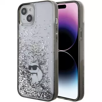 Karl Lagerfeld KLHCP15MLKCNSK iPhone 15 Plus / 14 Plus 6,7 inch Transparente Hartschale Liquid Glitter Choupette