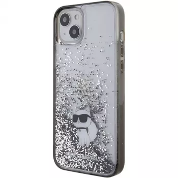 Karl Lagerfeld KLHCP15MLKCNSK iPhone 15 Plus / 14 Plus 6,7 inch Transparente Hartschale Liquid Glitter Choupette