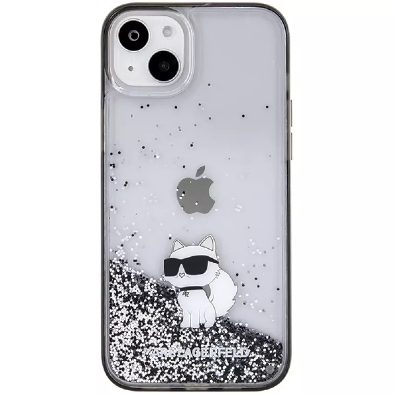Karl Lagerfeld KLHCP15MLKCNSK iPhone 15 Plus / 14 Plus 6,7 inch Transparente Hartschale Liquid Glitter Choupette
