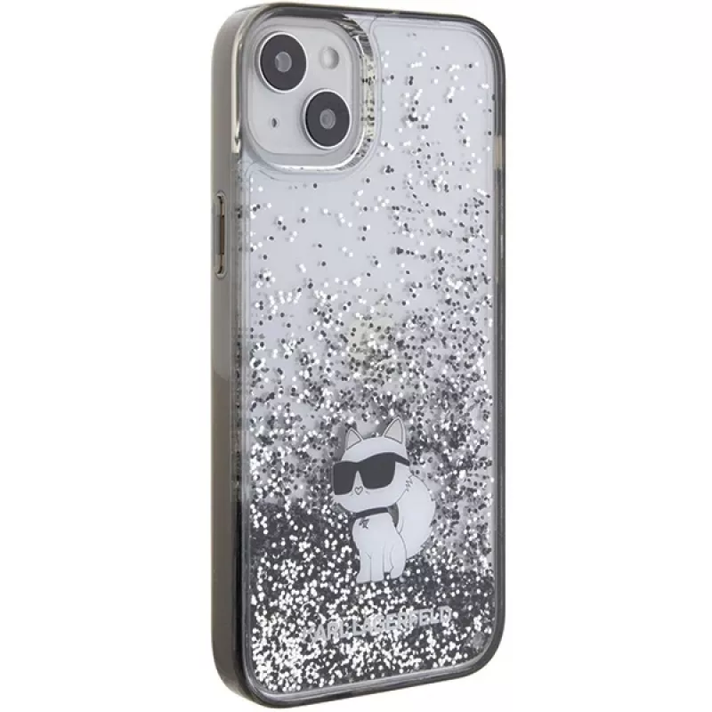 Karl Lagerfeld KLHCP15MLKCNSK iPhone 15 Plus / 14 Plus 6,7 inch Transparente Hartschale Liquid Glitter Choupette