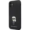 Karl Lagerfeld Ikonik Metal Pin Silicone Case für Apple iPhone 11 / iPhone XR 6,1 inch Schwarz