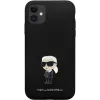 Karl Lagerfeld Ikonik Metal Pin Silicone Case für Apple iPhone 11 / iPhone XR 6,1 inch Schwarz
