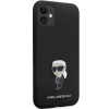 Karl Lagerfeld Ikonik Metal Pin Silicone Case für Apple iPhone 11 / iPhone XR 6,1 inch Schwarz