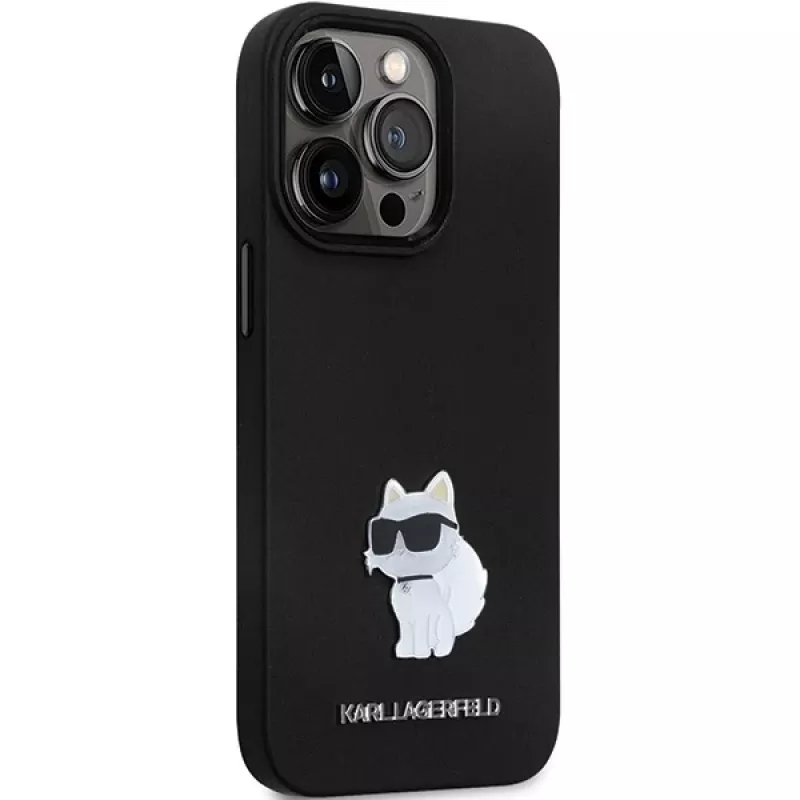 Karl Lagerfeld KLHCP13LSMHCNPK iPhone 13 Pro / 13 6.1 Black Hardcase Silicone C Metal Pin