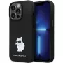 Karl Lagerfeld KLHCP14LSMHCNPK Silicone C Metal Pin Hard Case für iPhone 14 Pro 6,1 inch - Schwarz