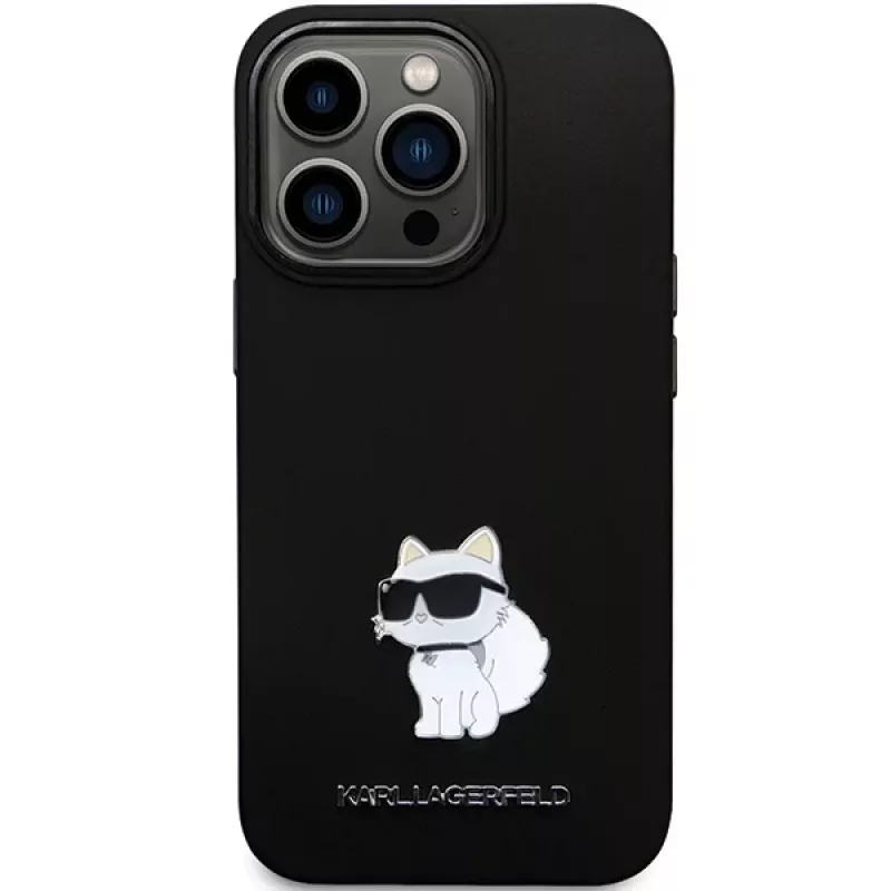 Karl Lagerfeld KLHCP14XSMHCNPK Hardcase Silicone C Metal Pin für iPhone 14 Pro Max 6.7 Schwarz