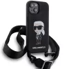 Karl Lagerfeld KLHCP15SSCBSKNK iPhone 15 / 14 / 13 6.1 Hard Case Black Crossbody Silicone Ikonik