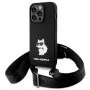 Karl Lagerfeld KLHCP15XSCBSCNK iPhone 15 Pro Max 6.7 Hardcase Black Crossbody Silicone Choupette
