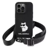 Karl Lagerfeld KLHCP15XSCBSCNK iPhone 15 Pro Max 6.7 Hardcase Black Crossbody Silicone Choupette
