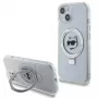 Karl Lagerfeld KLHMP15SHMRSCHH iPhone 15 / 14 / 13 6,1 inch Weiße Hartschale mit Ringhalterung Choupette Head MagSafe
