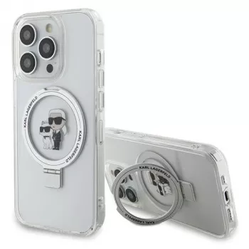 Karl Lagerfeld KLHMP13LHMRSKCH iPhone 13 Pro / 13 6,1 inch Weiße Hardcase Ringhalterung Karl & Choupette MagSafe