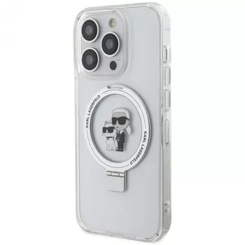 Karl Lagerfeld KLHMP13LHMRSKCH iPhone 13 Pro / 13 6,1 inch Weiße Hardcase Ringhalterung Karl & Choupette MagSafe
