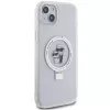 Karl Lagerfeld KLHMP15MHMRSKCH iPhone 15 Plus / 14 Plus 6,7 inch Weiße Hardcase Ring Stand Karl & Choupette MagSafe