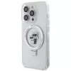 Karl Lagerfeld KLHMP15LHMRSKCH Hardcase Ring Stand MagSafe für iPhone 15 Pro 6,1 inch Weiß