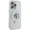 Karl Lagerfeld KLHMP15LHMRSKCH Hardcase Ring Stand MagSafe für iPhone 15 Pro 6,1 inch Weiß