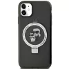 Karl Lagerfeld KLHMN61HMRSKCK Hardcase Ring Stand für iPhone 11 / Xr 6.1 Schwarz MagSafe Karl & Choupette