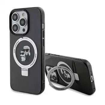 Karl Lagerfeld iPhone 13 Pro Max 6,7 inch Hardcase Ring Stand Karl & Choupette MagSafe Schwarz