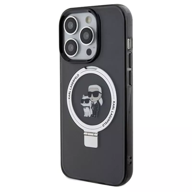 Karl Lagerfeld iPhone 13 Pro Max 6,7 inch Hardcase Ring Stand Karl & Choupette MagSafe Schwarz