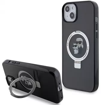 Karl Lagerfeld KLHMP15MHMRSKCK Hard Case Ring Stand MagSafe für iPhone 15 Plus / 14 Plus 6,7 inch Schwarz