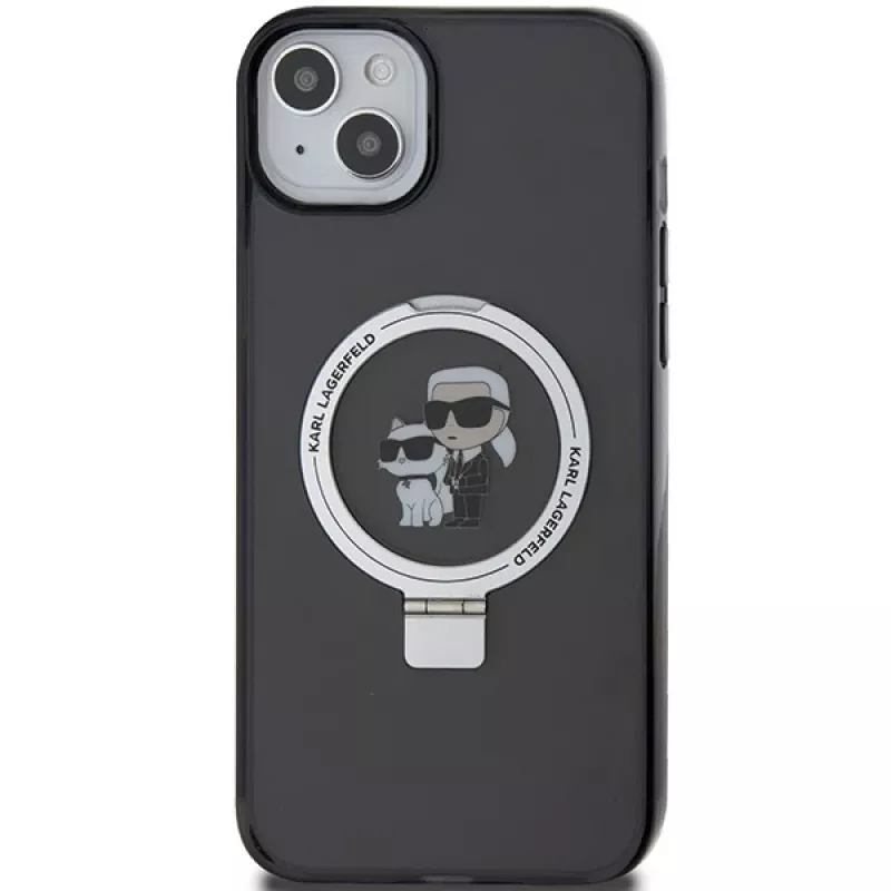 Karl Lagerfeld KLHMP15MHMRSKCK Hard Case Ring Stand MagSafe für iPhone 15 Plus / 14 Plus 6,7 inch Schwarz