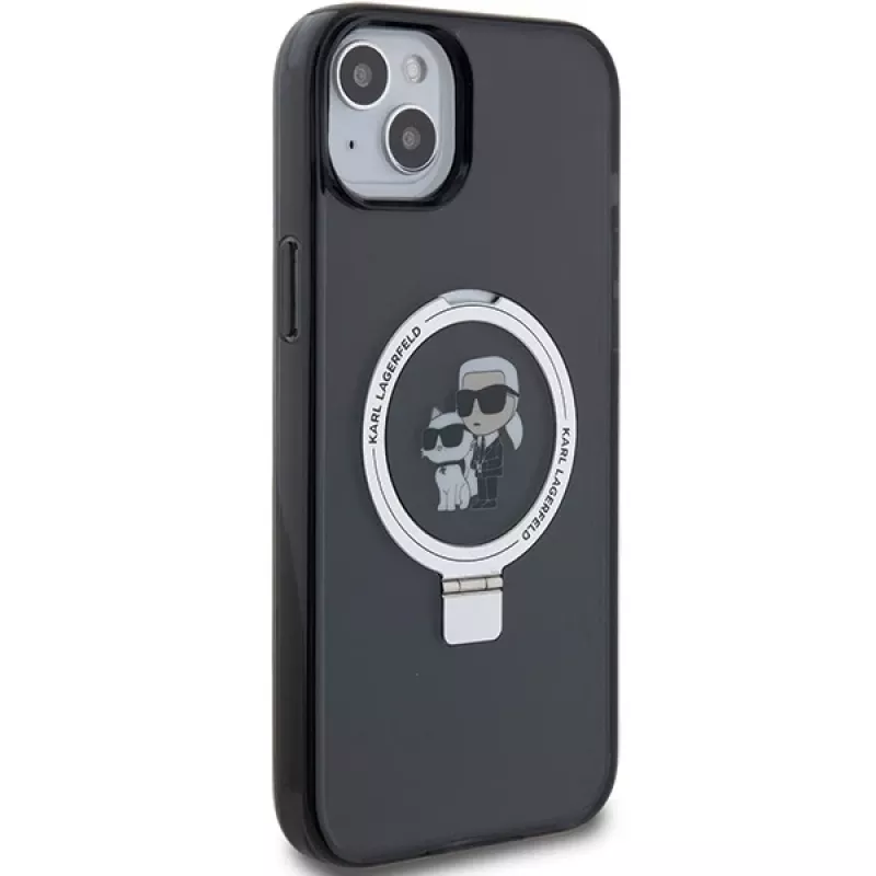 Karl Lagerfeld KLHMP15MHMRSKCK Hard Case Ring Stand MagSafe für iPhone 15 Plus / 14 Plus 6,7 inch Schwarz