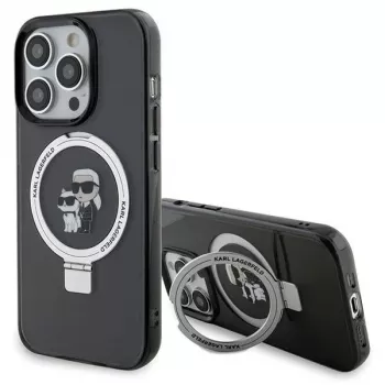 Karl Lagerfeld KLHMP15LHMRSKCK Hardcase Ring Stand MagSafe für iPhone 15 Pro 6.1 Schwarz