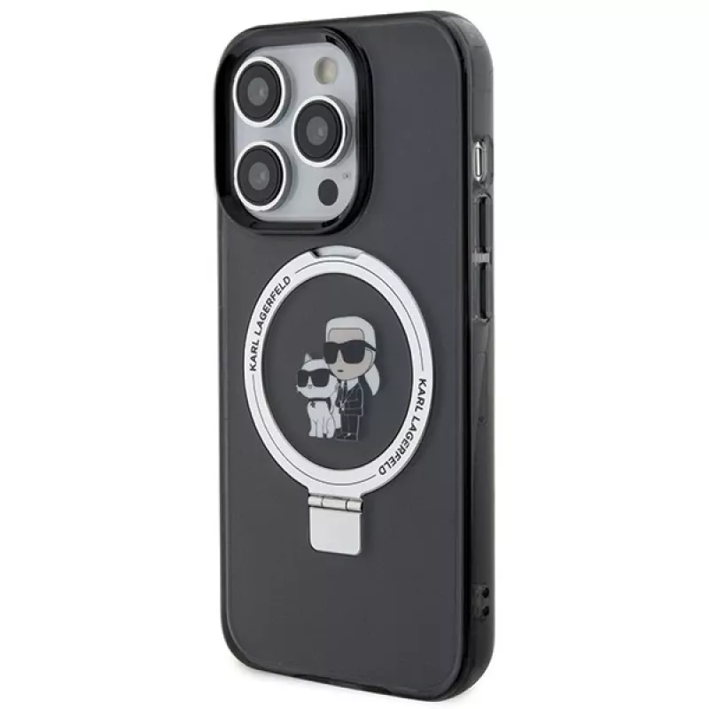 Karl Lagerfeld KLHMP15LHMRSKCK Hardcase Ring Stand MagSafe für iPhone 15 Pro 6.1 Schwarz