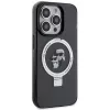 Karl Lagerfeld KLHMP15XHMRSKCK iPhone 15 Pro Max 6,7 inch Schwarze Hardcase mit Ringhalter Karl & Choupette MagSafe