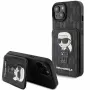 Karl Lagerfeld KLHCP15SSAKKNSCK Saffiano Ikonik Hard Case für iPhone 15/14/13 6,1 inch - Schwarz