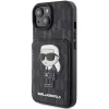 Karl Lagerfeld KLHCP15SSAKKNSCK Saffiano Ikonik Hard Case für iPhone 15/14/13 6,1 inch - Schwarz
