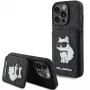 Karl Lagerfeld KLHCP15XSAKCNSCK iPhone 15 Pro Max 6,7 Black Hardcase Saffiano Cardslots and Stand Monogram Choupette
