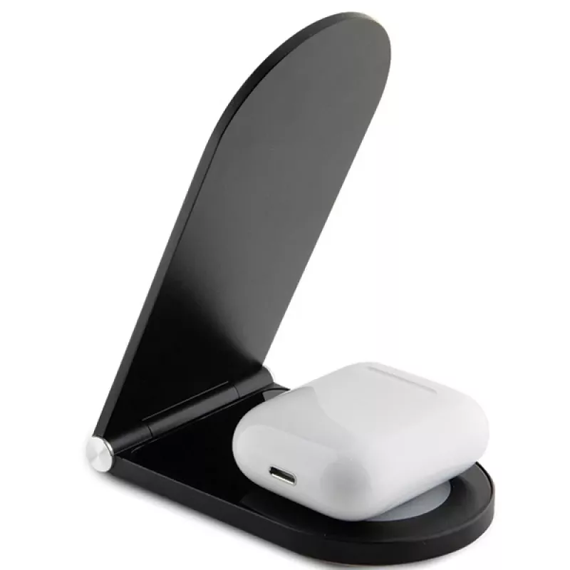 Mercedes-Benz Foldable 2-in-1 Wireless Charging Stand 15W Black Silver Star MagSafe