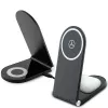 Mercedes-Benz Foldable 2-in-1 Wireless Charging Stand 15W Black Silver Star MagSafe