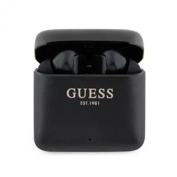 Guess Printed Logo True Wireless Stereo Bluetooth Earbuds mit Ladecase (Schwarz)