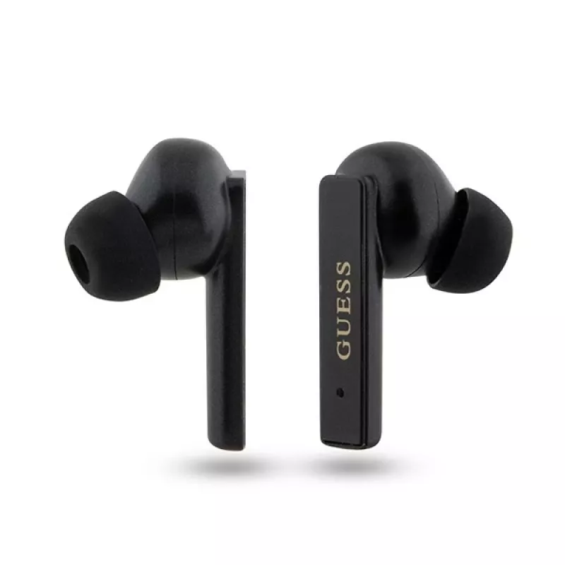 Guess Printed Logo True Wireless Stereo Bluetooth Earbuds mit Ladecase (Schwarz)