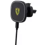 Ferrari 15W Wireless Inductive Car Charger Mount FECHMGLK for Air Vent, Black, MagSafe