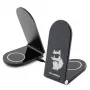 Karl Lagerfeld 2-in-1 Foldable Wireless Charger KLDCRFALCHNK 15W Black Choupette MagSafe