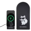 Karl Lagerfeld 2-in-1 Foldable Wireless Charger KLDCRFALCHNK 15W Black Choupette MagSafe